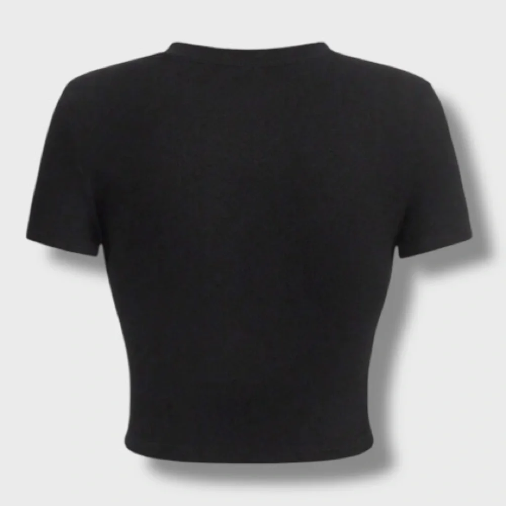 Black Graphic Tee with White Letters - M - Picture 2 of 6